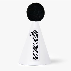 Black and White Party Hat with Zebra Age for Safari Themed Wild One Born Two Be Wild Young Wild and Three Childrens Birthday