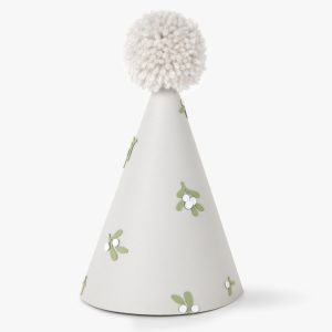 Mistletoe Christmas Party Hat in Dove Grey with delicate handmade details