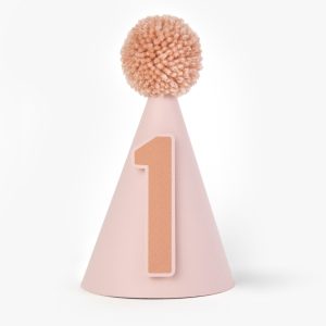 Blush and Cinnamon Custom Age Party Hat for Boho Neutral Theme Birthday