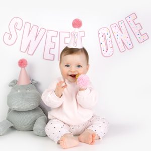 Sweet One Theme First Birthday Decoration Banner