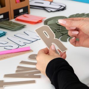 Threading Clear String Through Neutral Custom Mini Banner