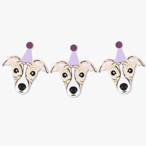 Fawn Whippet Italian Greyhound Theme Dog Birthday Party Hat Garland