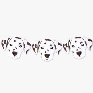 Chocolate Dalmatian Dog Birthday Party Hat Garland