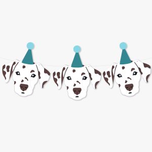 Chocolate Dalmatian Dog Birthday Party Hat Garland