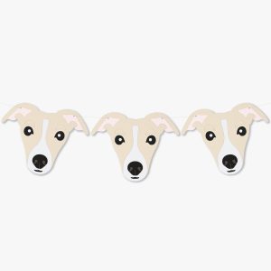 Cream Whippet Italian Greyhound Theme Dog Birthday Party Hat Garland