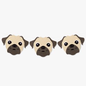 Pug Theme Dog Birthday Party Hat Garland