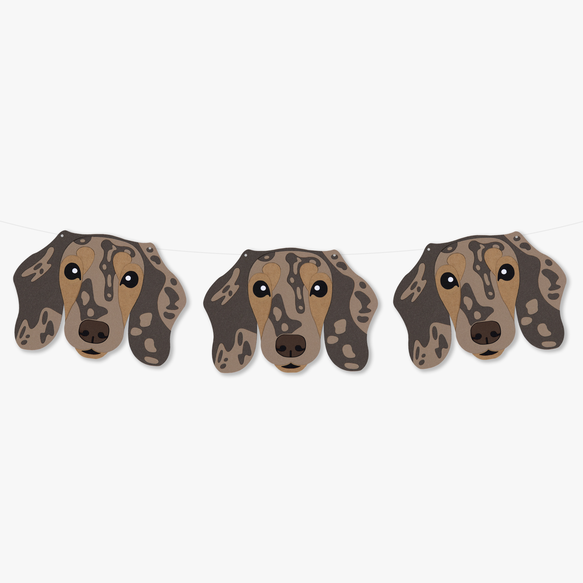 Light Brown Chocolate Dapple Smooth Haired Dachshund Theme Dog Birthday Puppy Party Hat Garland