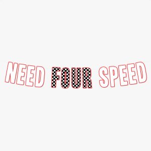 Race Car Birthday Party Theme Decoration Checkered Letters Need Four Speed in Black White Red