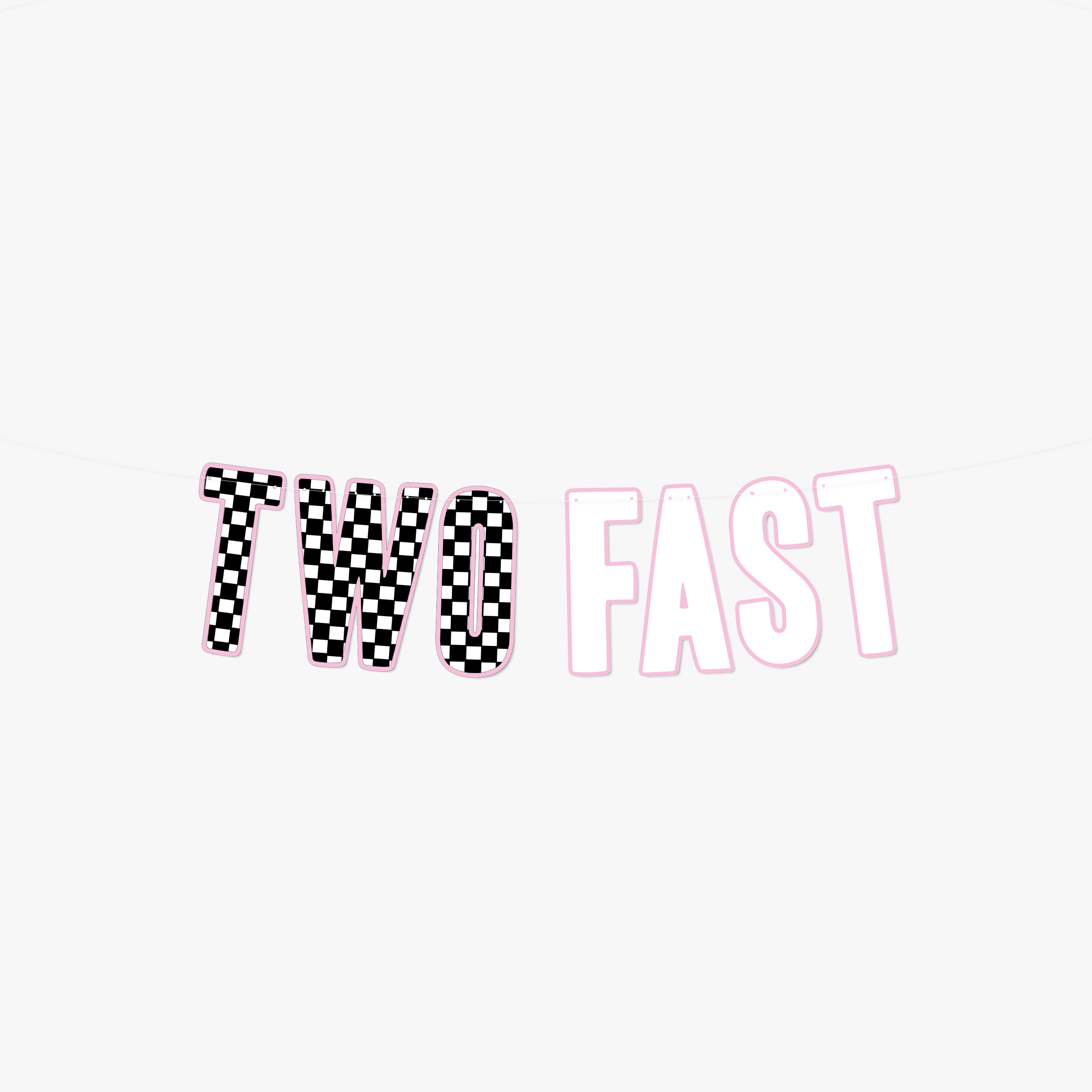 Race Car Birthday Party Theme Decoration Checkered Letters Two Fast Second Fast Lap 2nd Birthday Banner